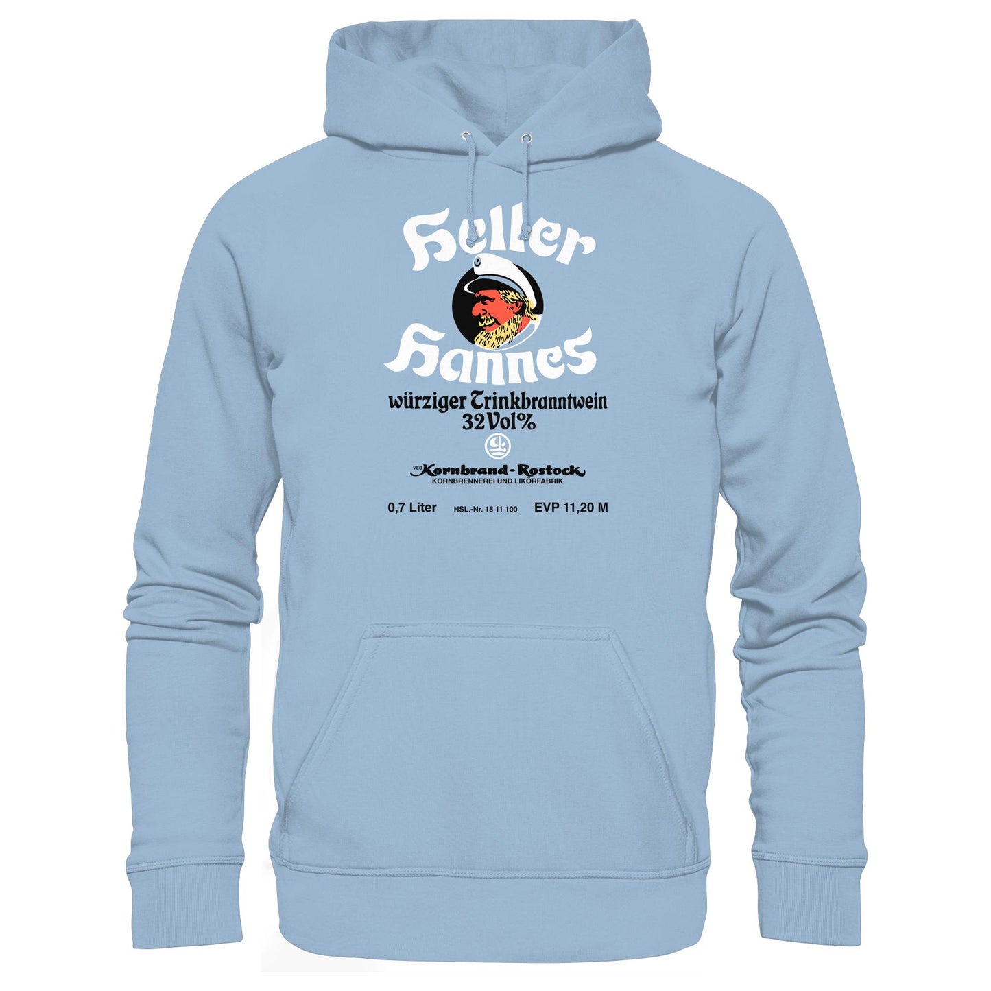 DDR Ostalgie Kapuze / Hoodie Unisex • HELLER HANNES - TRINKBRANNTWEIN - VEB KORNBRANDT ROSTOCK