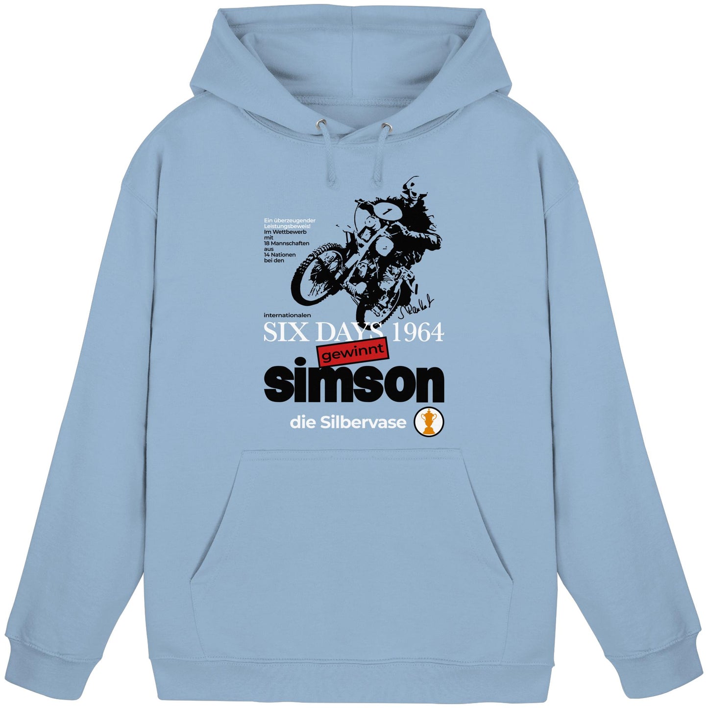 DDR Ostalgie Kapuze / Hoodie Unisex • SIMSON GEWINNT SILBERVASE - SIX DAYS 1964