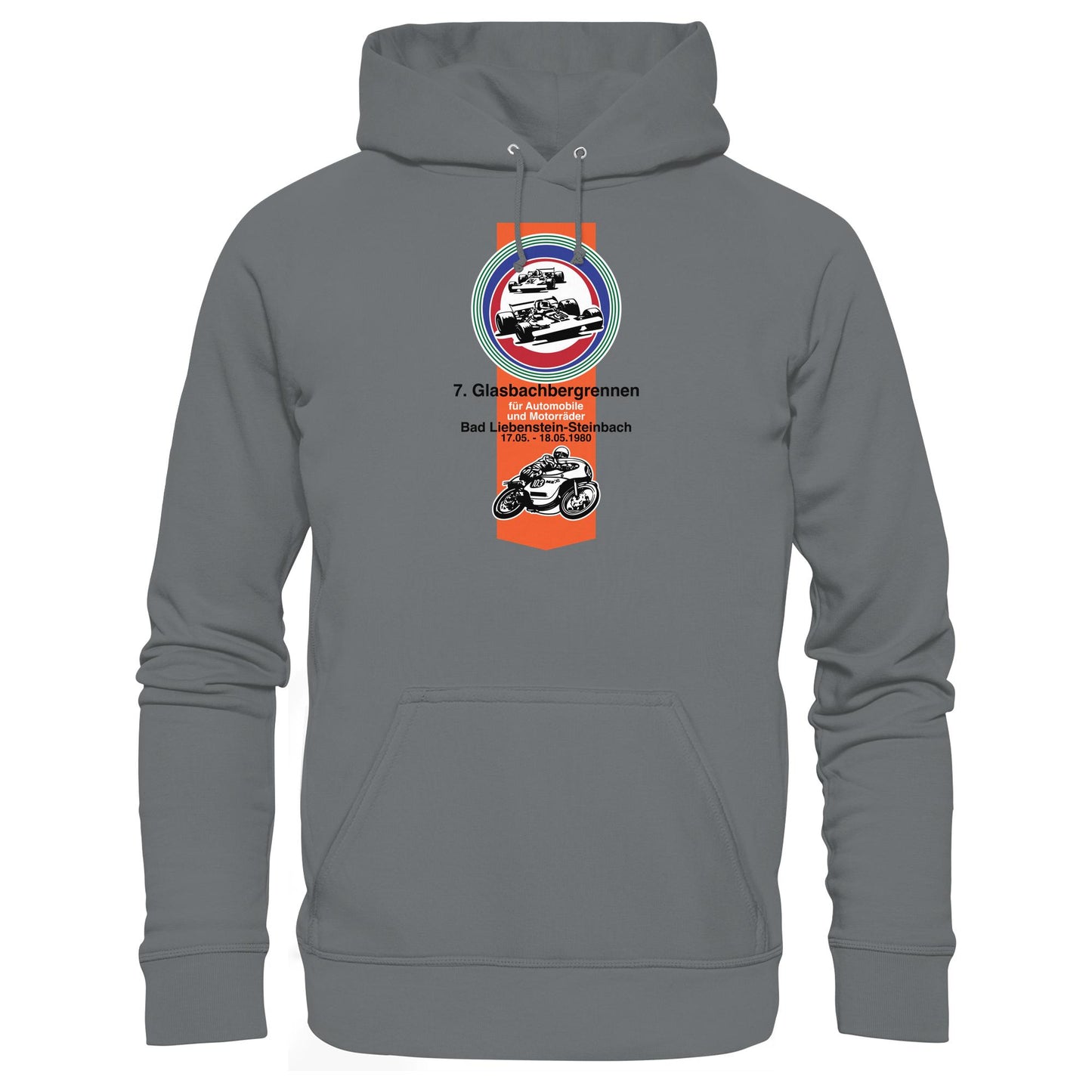 DDR Ostalgie Kapuze / Hoodie Unisex • GLASBACHBERGRENNEN BAD LIEBENSTEIN (ORIGINAL WIMPEL)