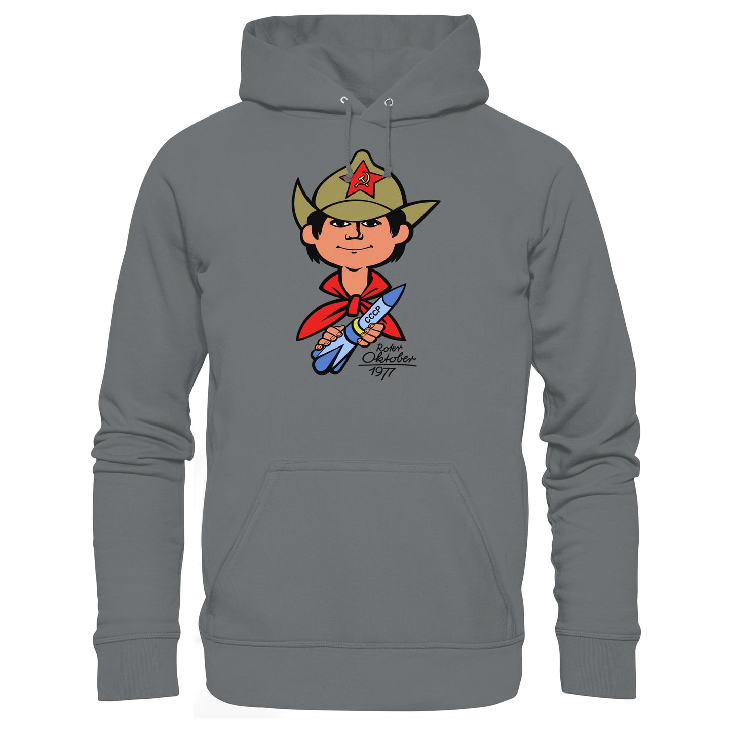 DDR Ostalgie Kapuze / Hoodie Unisex • ROTER OKTOBER 1917 (ORIGINAL NICKI-MOTIV)