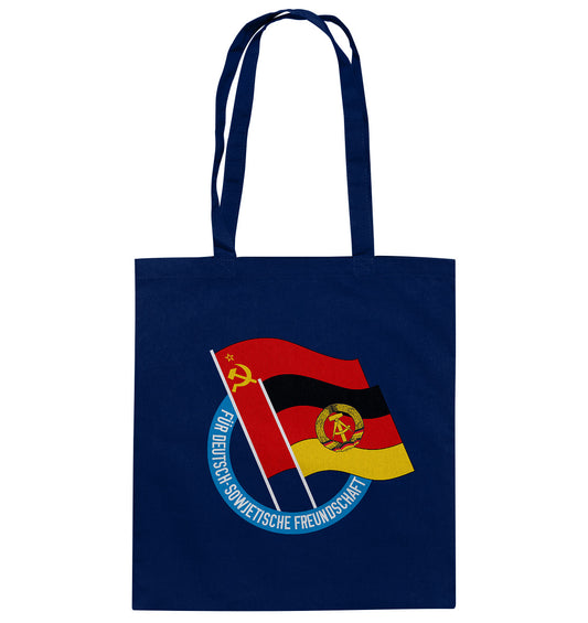 DDR Ostalgie Baumwolltasche • DEUTSCH SOWJETISCHE FREUNDSCHAFT - dunkel