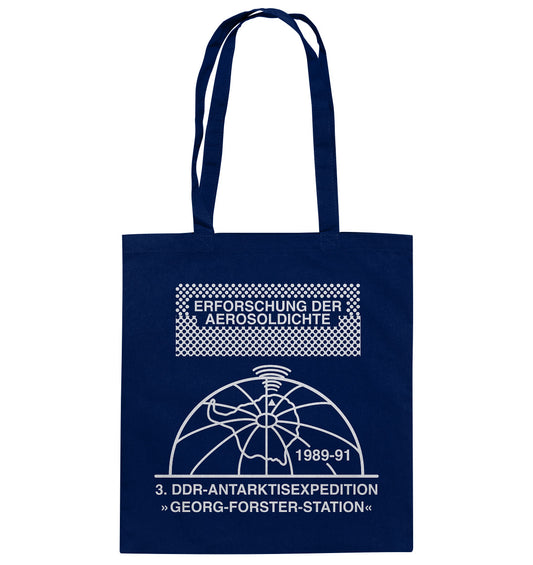 DDR Ostalgie Baumwolltasche • ANTARKTISEXPEDITION, ERFORSCHUNG DER AEROSOLDICHTE, 1989-1991