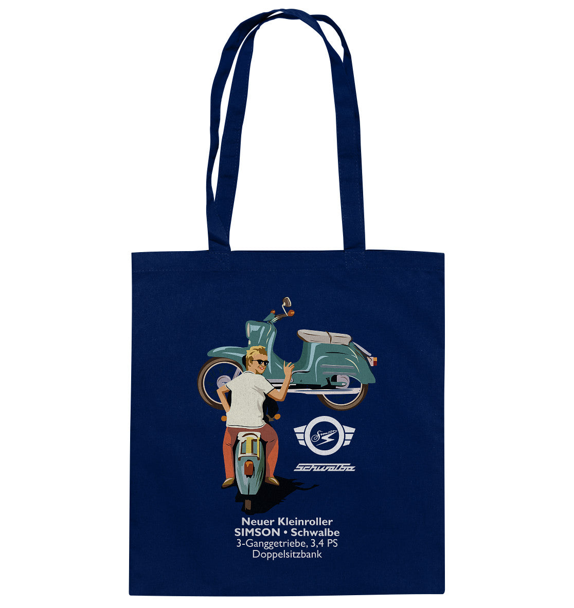 DDR Ostalgie Baumwolltasche • WERKSTATT-WERBUNG SIMSON-ERSATZTEILE