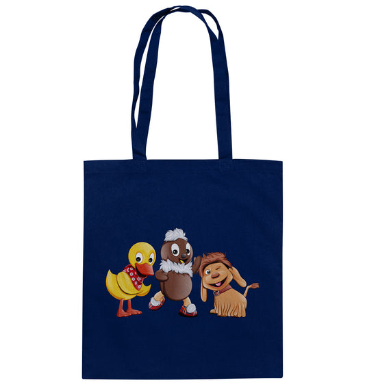 DDR Ostalgie Baumwolltasche • UNSER SANDMÄNNCHEN - PITTI, MOPPI & SCHNATTERINCHEN