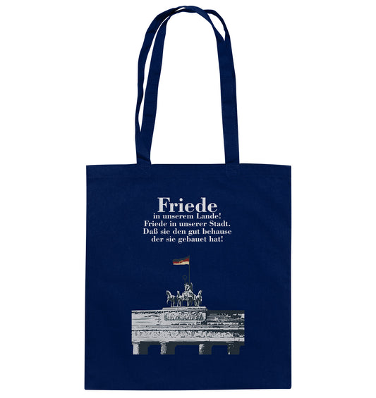 DDR Ostalgie Baumwolltasche • FRIEDE IN UNSEREM LANDE! (DDR-ORIGINAL-PLAKAT)