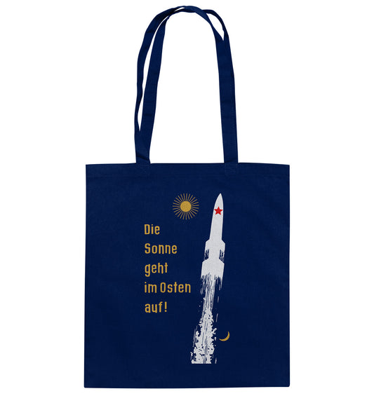 DDR Ostalgie Baumwolltasche • DIE SONNE GEHT IM OSTEN AUF - ORIGINAL-PLAKAT