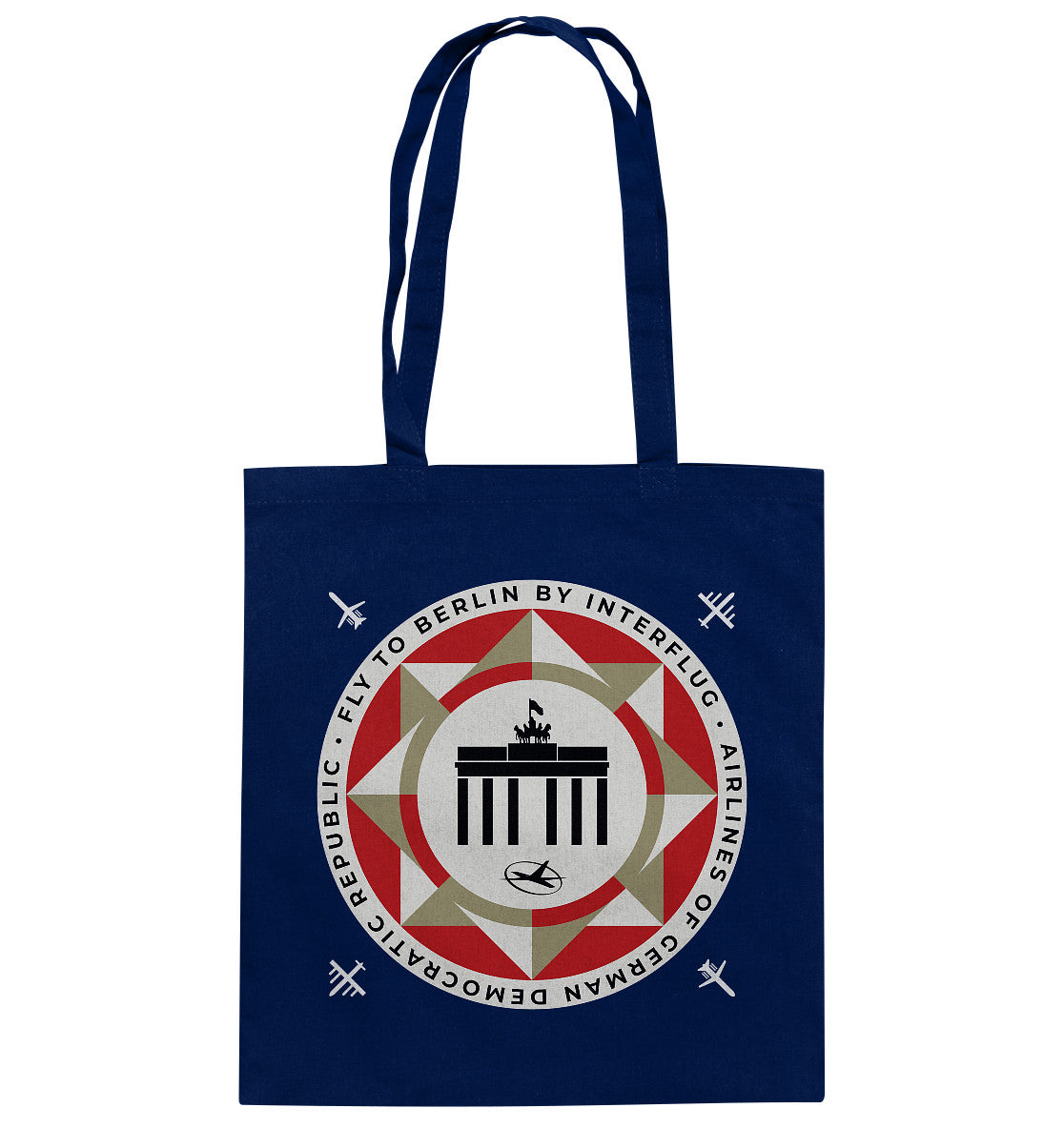 DDR Ostalgie Baumwolltasche • FLY TO BERLIN WITH INTERFLUG - ORIGINALWERBUNG