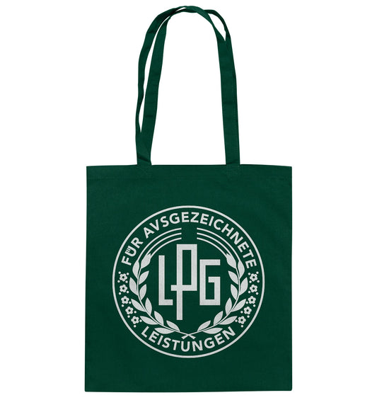 DDR Ostalgie Baumwolltasche • LPG - ORDEN FÜR AUSGEZEICHNETE LEISTUNGEN - dunkel