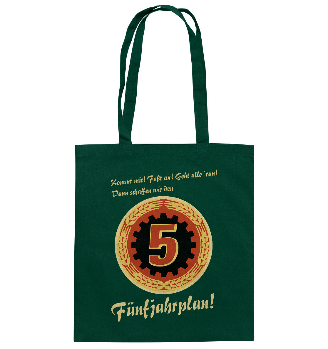 DDR Ostalgie Baumwolltasche • FÜNFJAHRPLAN