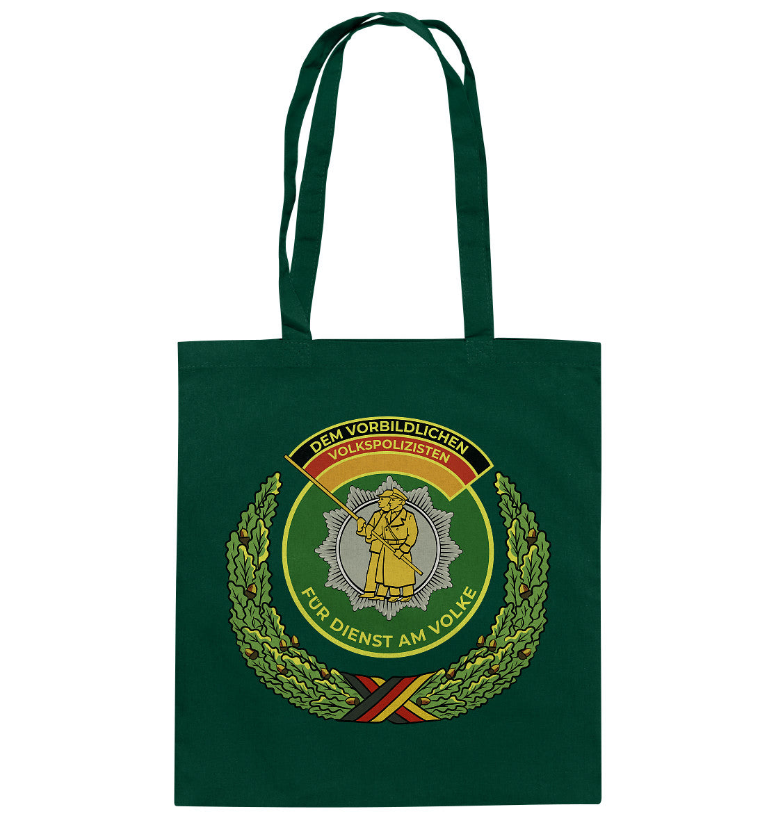 DDR Ostalgie Baumwolltasche • DEM VORBILDLICHEN VOLKSPOLIZISTEN (ABZEICHEN)