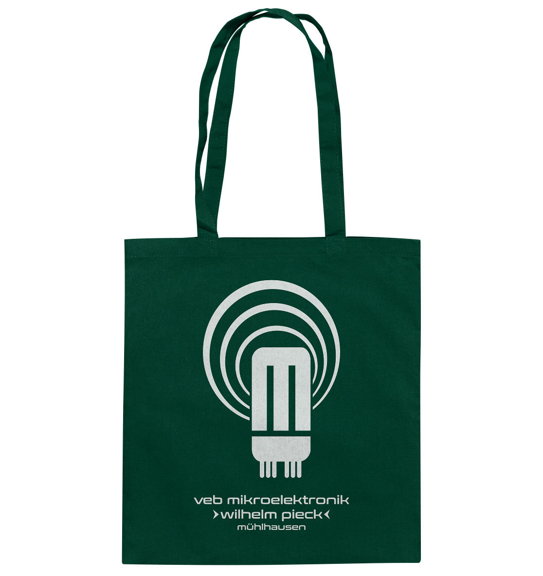 DDR Ostalgie Baumwolltasche • VEB MIKROELEKTRONIK WILHELM PIECK MÜHLHAUSEN