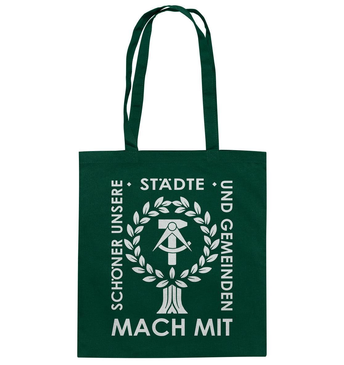 DDR Ostalgie Baumwolltasche • SCHÖNER UNSERE STÄDTE - DUNKEL
