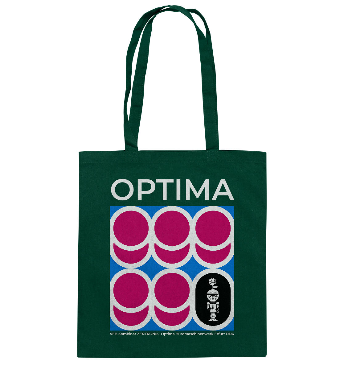DDR Ostalgie Baumwolltasche • OPTIMA KOMBINAT ZENTRONIK ERFURT