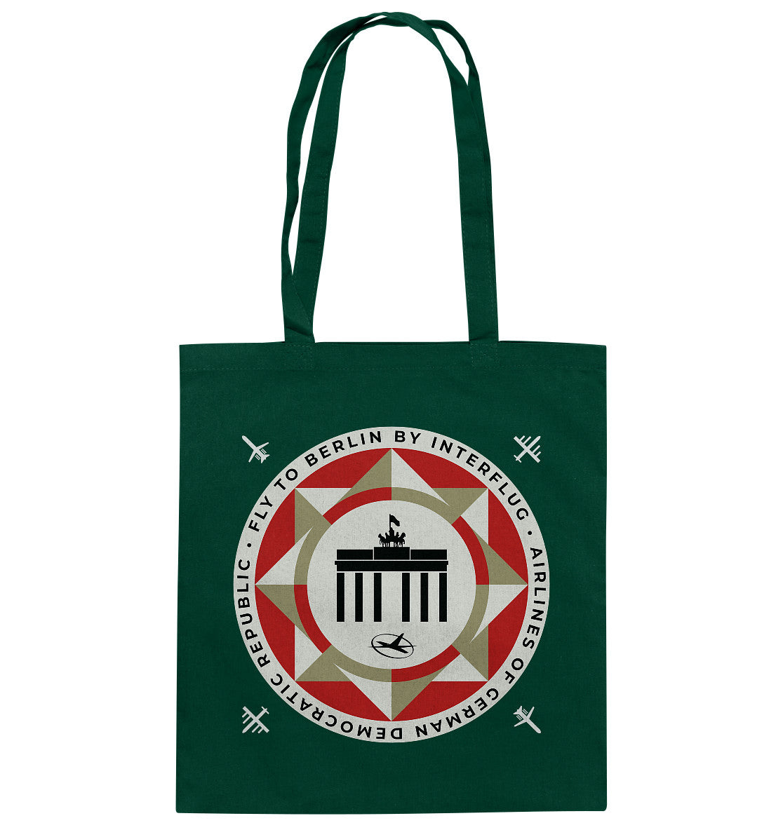 DDR Ostalgie Baumwolltasche • FLY TO BERLIN WITH INTERFLUG - ORIGINALWERBUNG