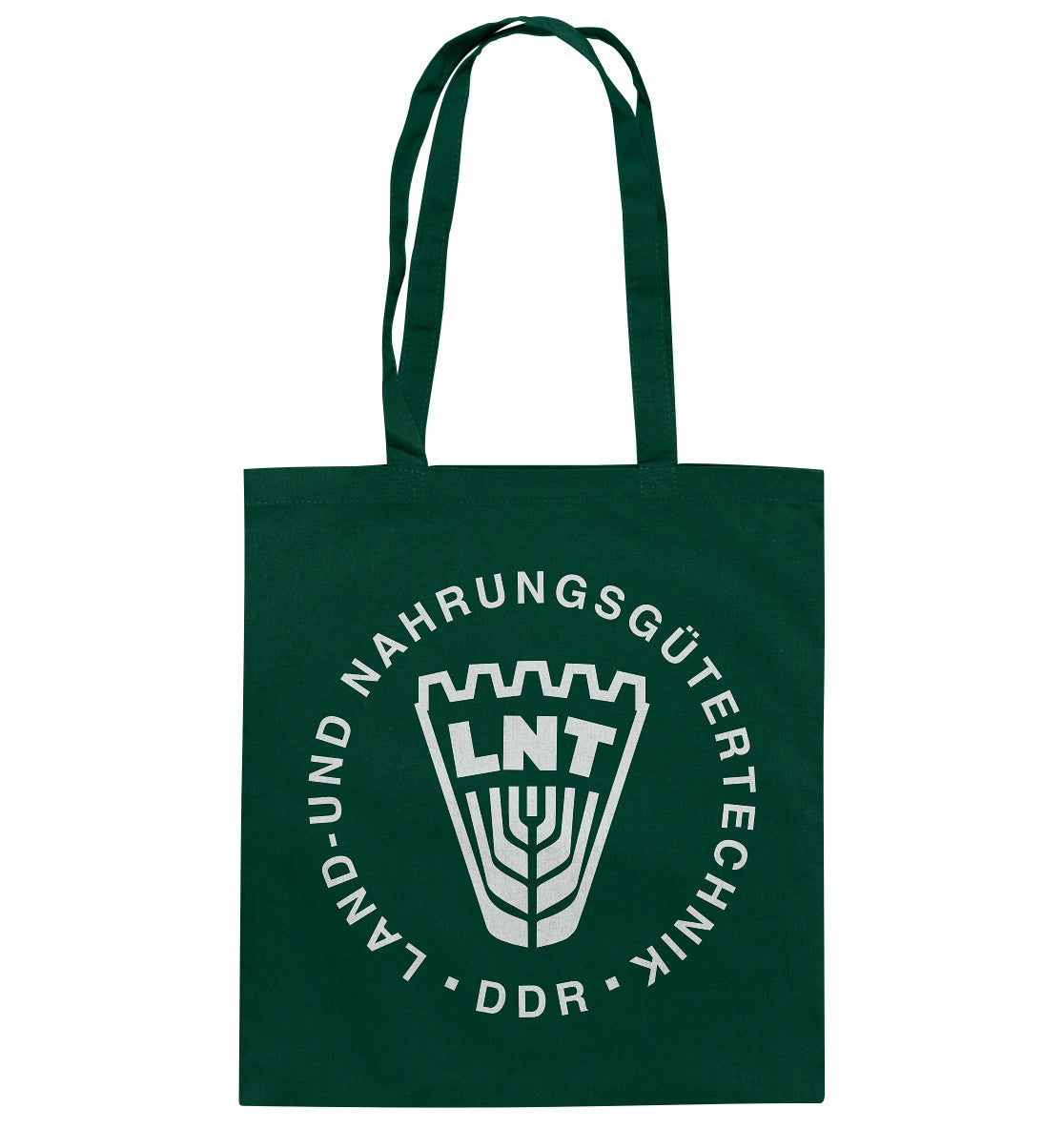 DDR Ostalgie Baumwolltasche • DDR LAND- UND NAHRUNGSGÜTERTECHNIK