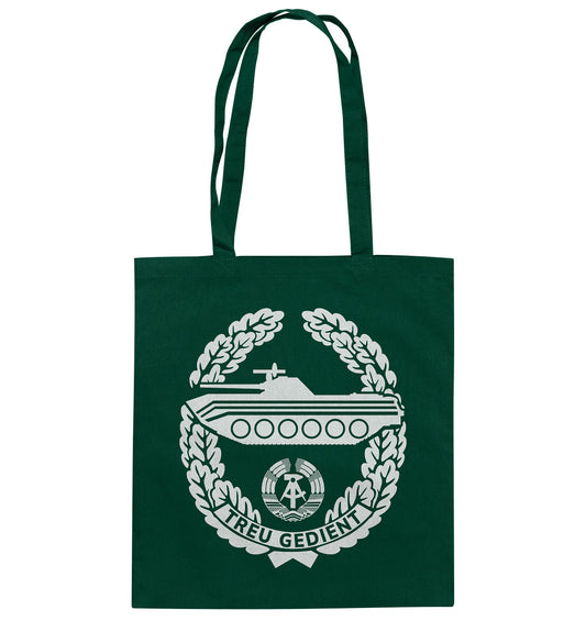 DDR Ostalgie Baumwolltasche • NVA-ORDEN - TREU GEDIENT - MOT. SCHÜTZENTRUPPEN