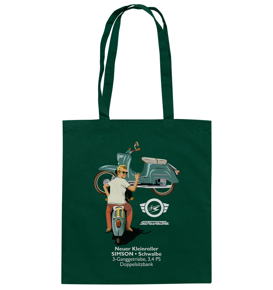 DDR Ostalgie Baumwolltasche • WERKSTATT-WERBUNG SIMSON-ERSATZTEILE