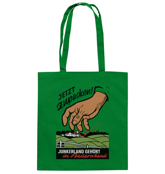 DDR Ostalgie Baumwolltasche • JUNKERLAND GEHÖRT IN BAUERNHAND! - ORIGINALPLAKAT