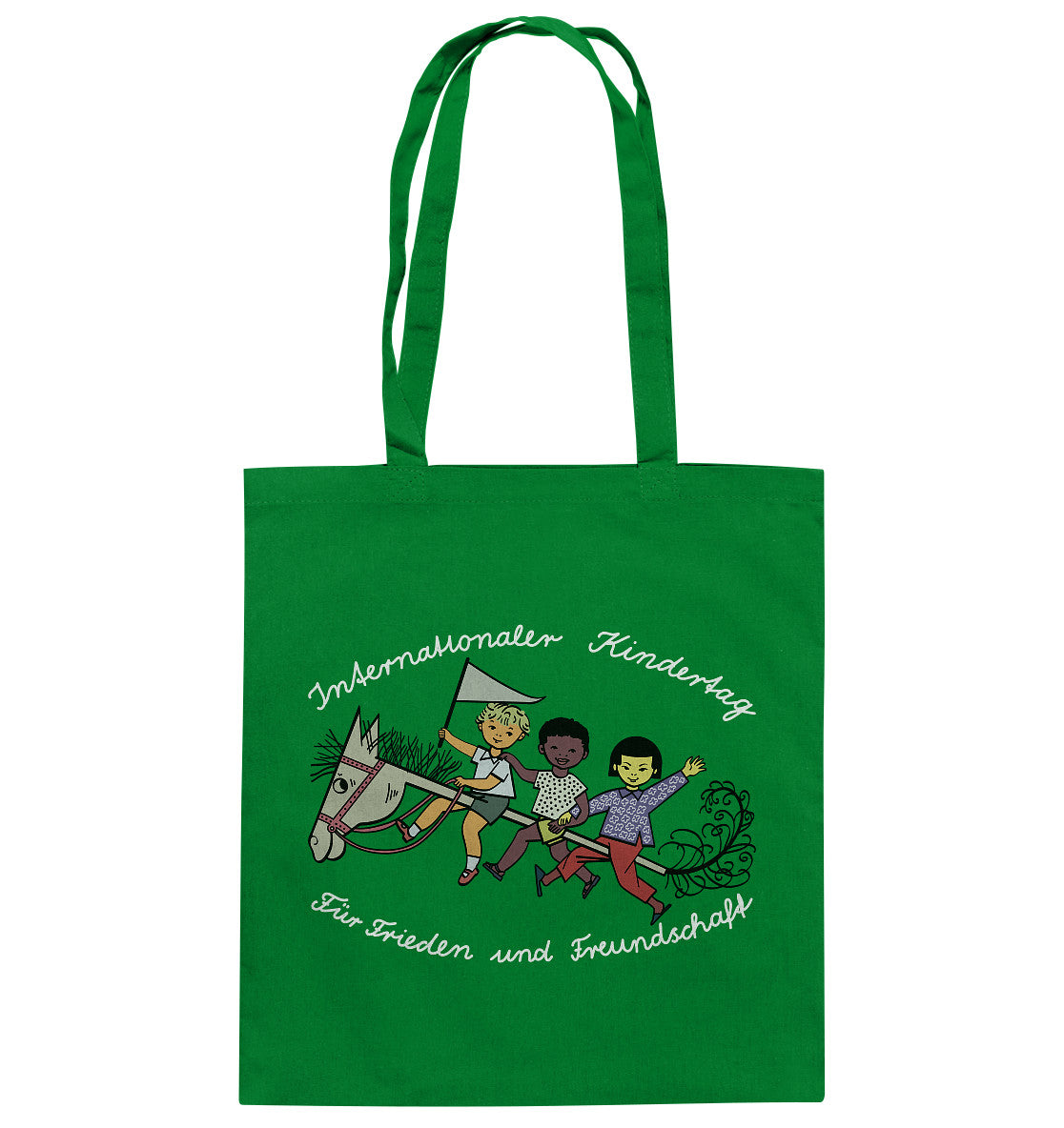DDR Ostalgie Baumwolltasche • INTERNATIONALER KINDERTAG, FÜR FRIEDEN UND FREUNDSCHAFT - ORIGINAL ILLUSTRATION