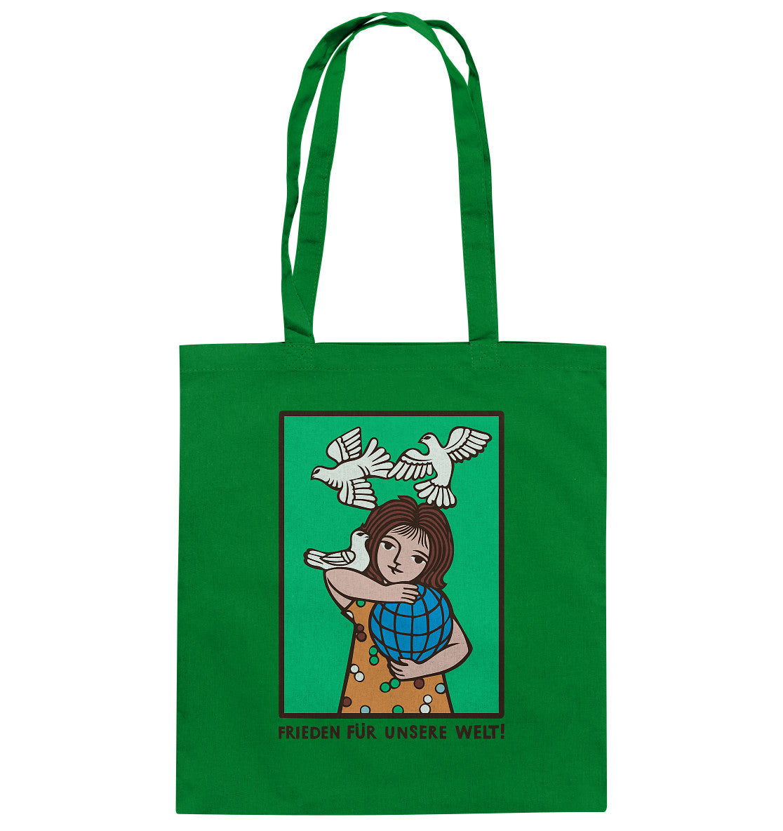 DDR Ostalgie Baumwolltasche • FRIEDEN FÜR UNSERE WELT! (DDR-ORIGINAL-PLAKAT)