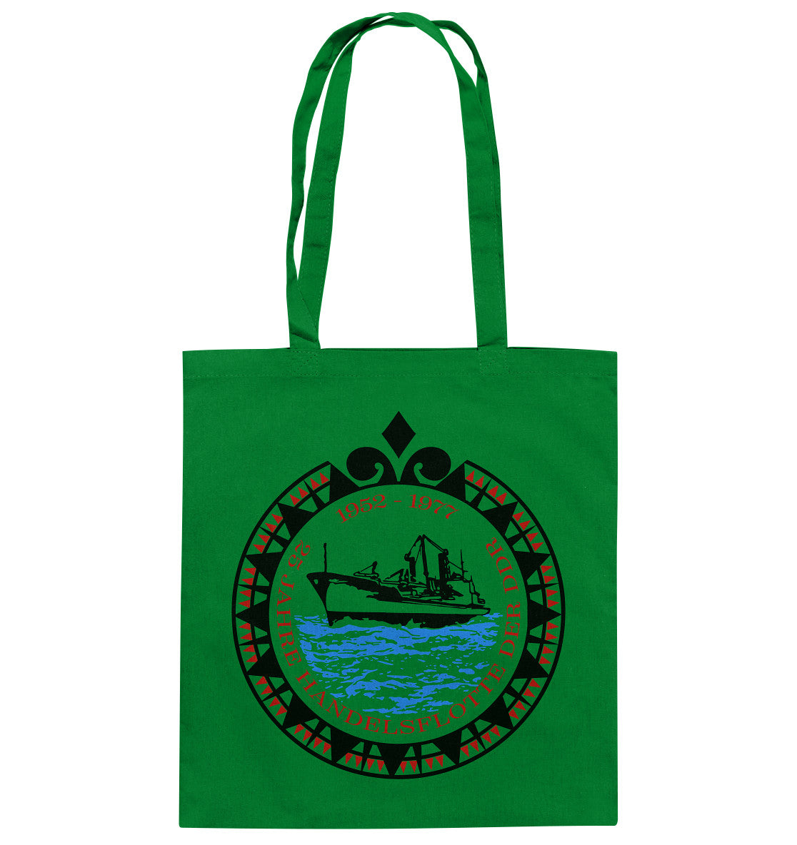 DDR Ostalgie Baumwolltasche • 25 JAHRE HANDELSFLOTTE DER DDR - hell