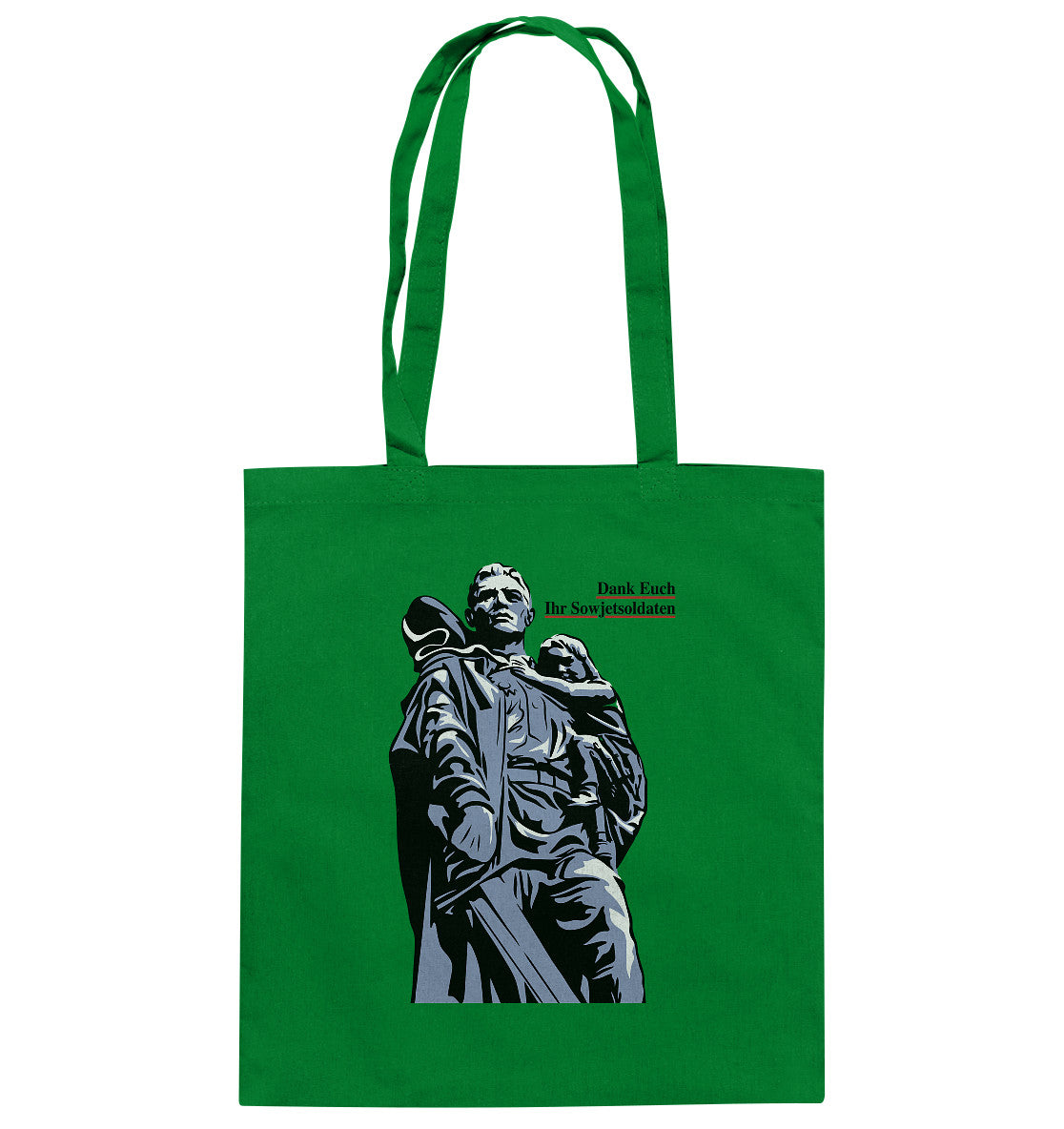 DDR Ostalgie Baumwolltasche • DANK EUCH IHR SOWJETSOLDATEN (DDR ORIGINAL-PLAKAT)