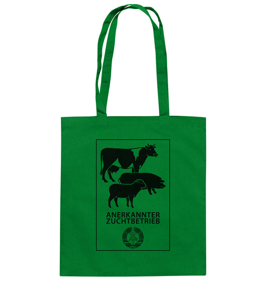DDR Ostalgie Baumwolltasche • ANERKANNTER ZUCHTBETRIEB (ORIGINALSCHILD)