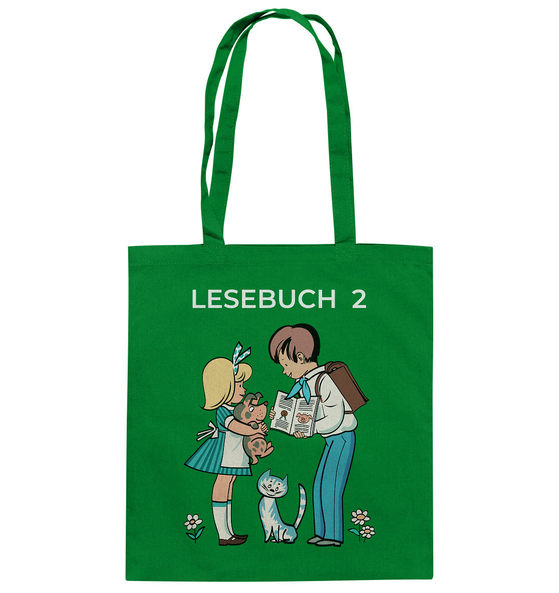 DDR Ostalgie Baumwolltasche • LESEBUCH 2. KLASSE DDR