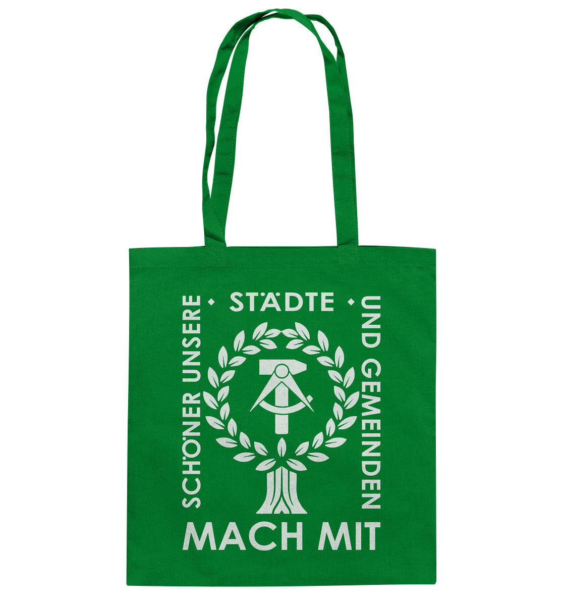 DDR Ostalgie Baumwolltasche • SCHÖNER UNSERE STÄDTE - DUNKEL