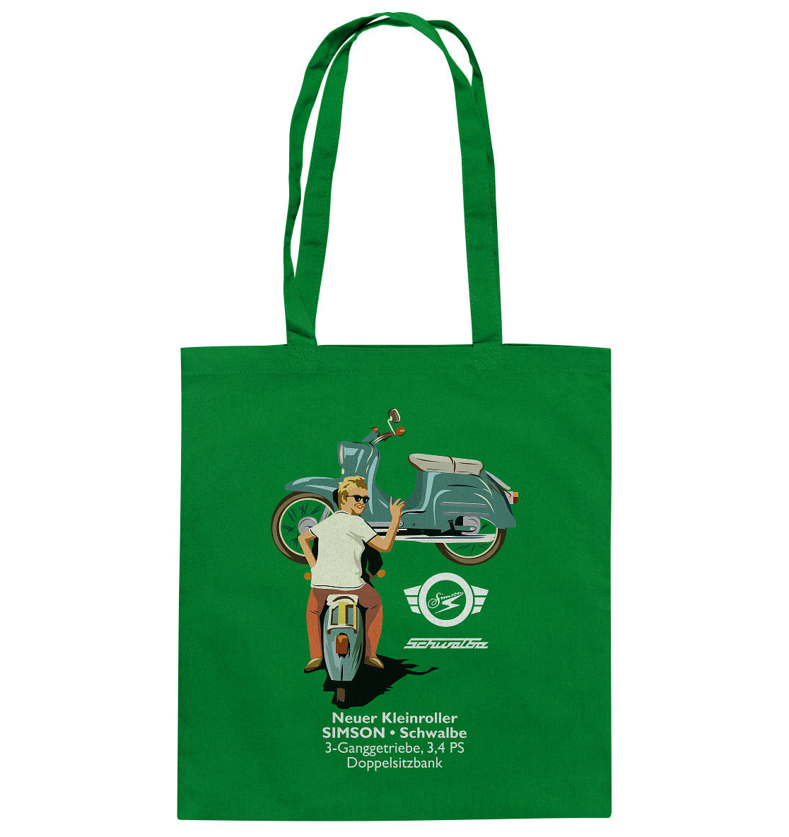 DDR Ostalgie Baumwolltasche • WERKSTATT-WERBUNG SIMSON-ERSATZTEILE