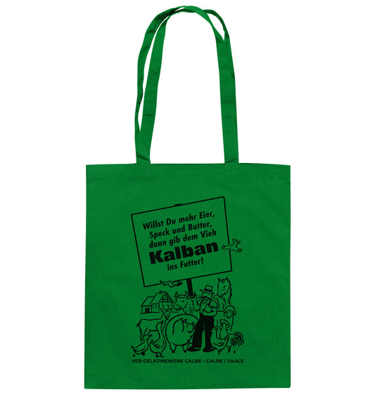 DDR Ostalgie Baumwolltasche • KALBAN, VEB GELATINEWERK CALBE - ORIGINALPLAKAT