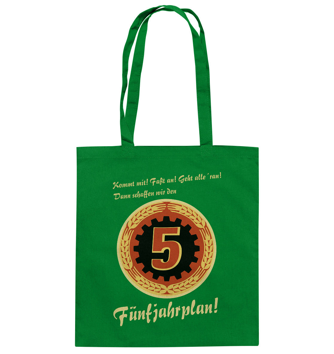 DDR Ostalgie Baumwolltasche • FÜNFJAHRPLAN