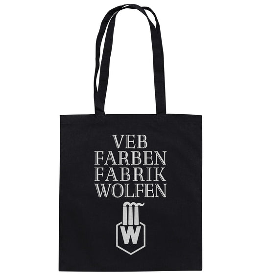 DDR Ostalgie Baumwolltasche • VEB FARBENFABRIK WOLFEN