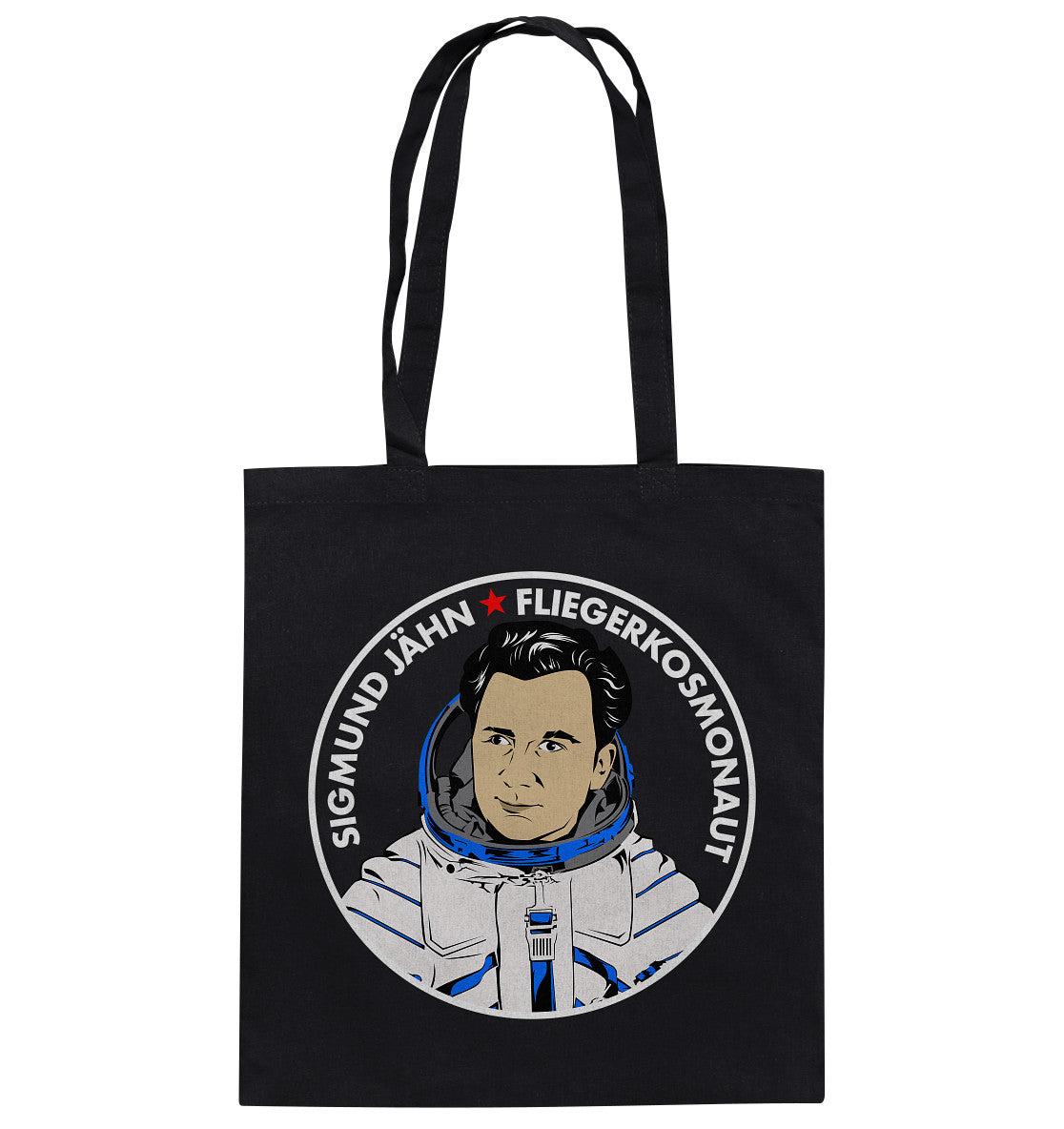 DDR Ostalgie Baumwolltasche • SIGMUND JÄHN - DUNKEL