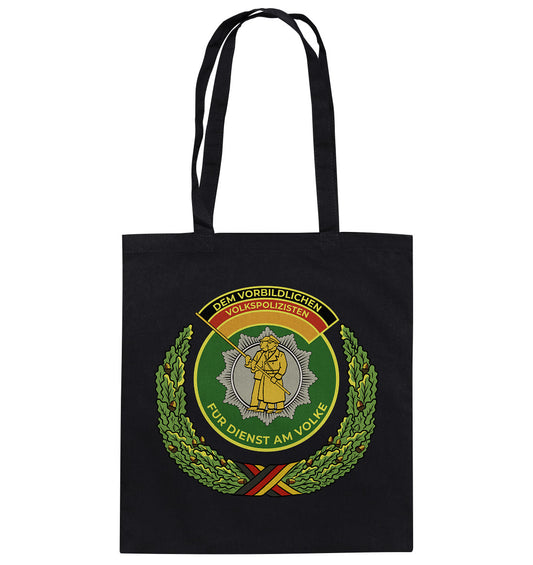 DDR Ostalgie Baumwolltasche • DEM VORBILDLICHEN VOLKSPOLIZISTEN (ABZEICHEN)