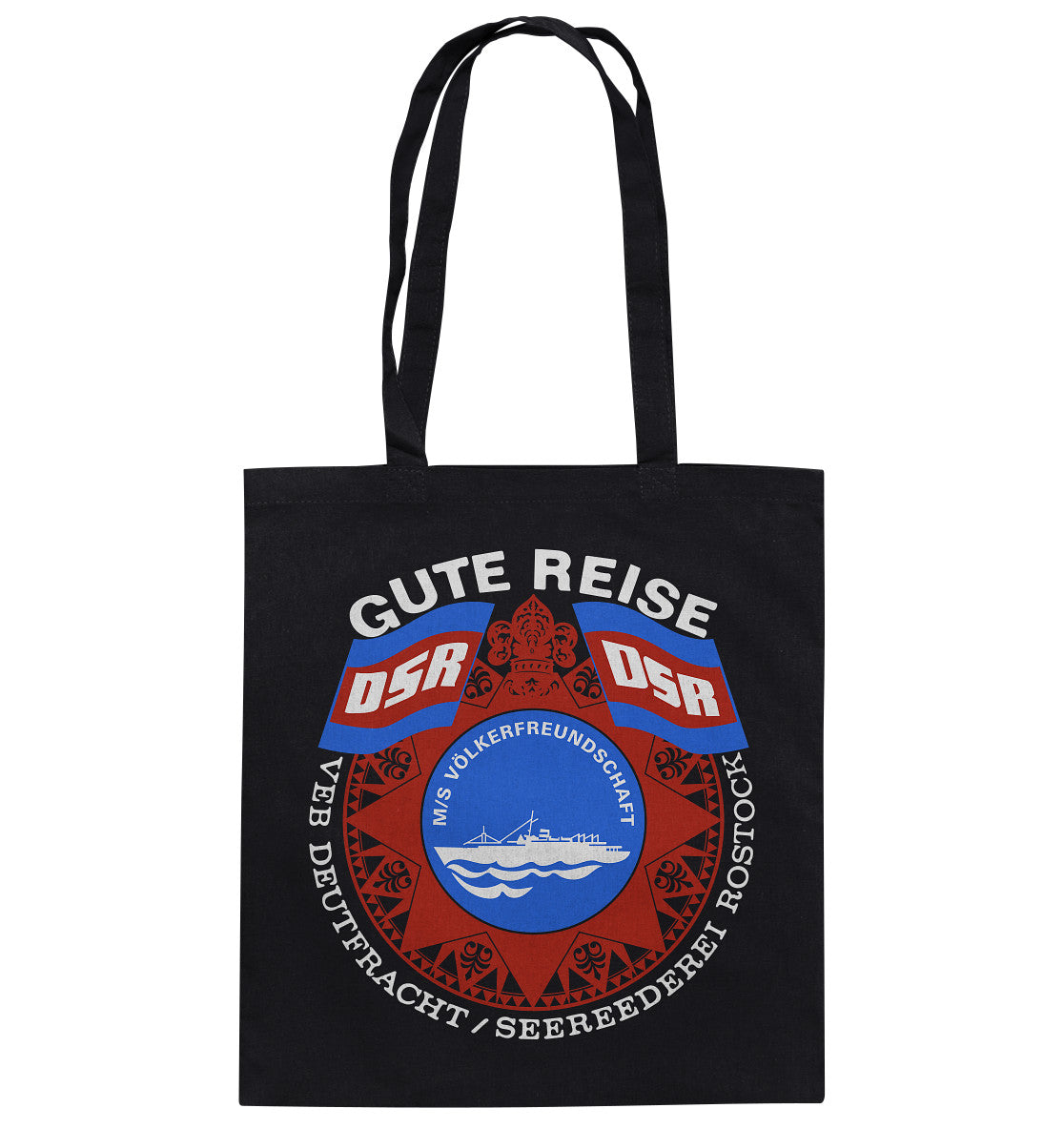DDR Ostalgie Baumwolltasche • MS VÖLKERFREUNDSCHAFT - dunkel