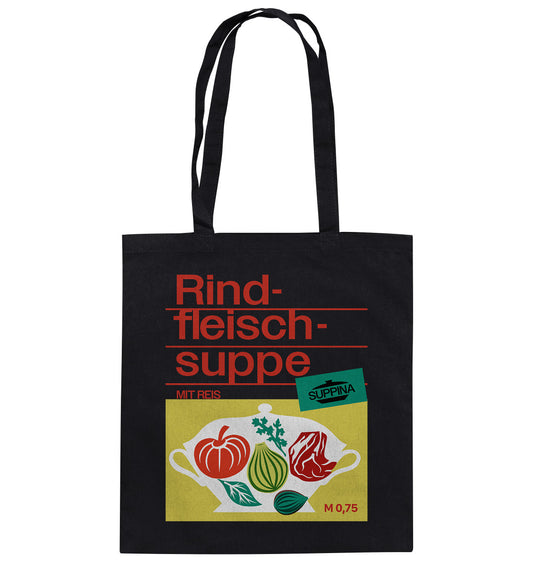 DDR Ostalgie Baumwolltasche • RINDFLEISCHSUPPE SUPPINA