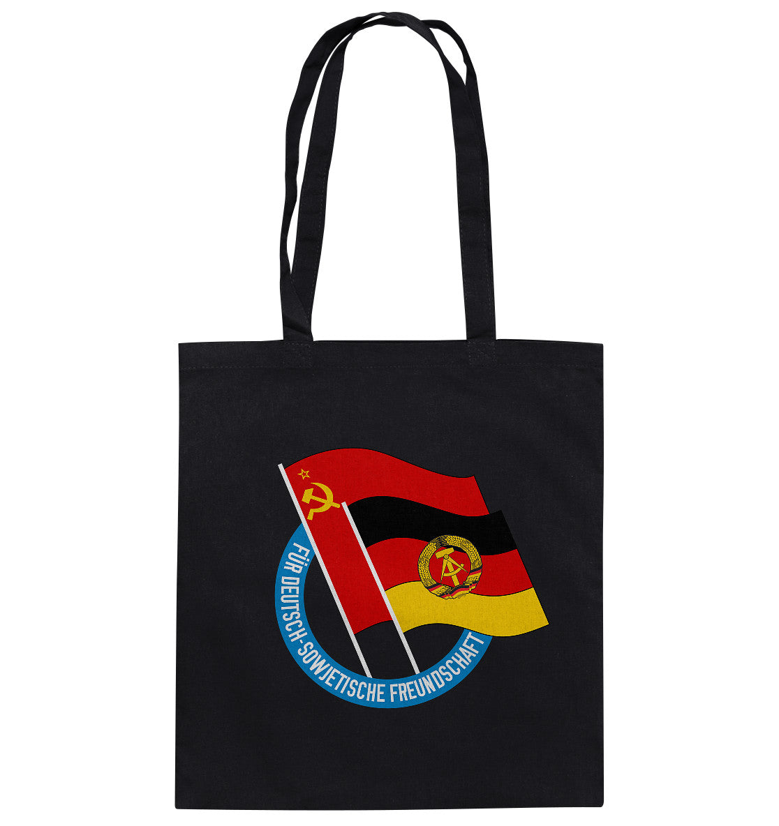 DDR Ostalgie Baumwolltasche • DEUTSCH SOWJETISCHE FREUNDSCHAFT - dunkel