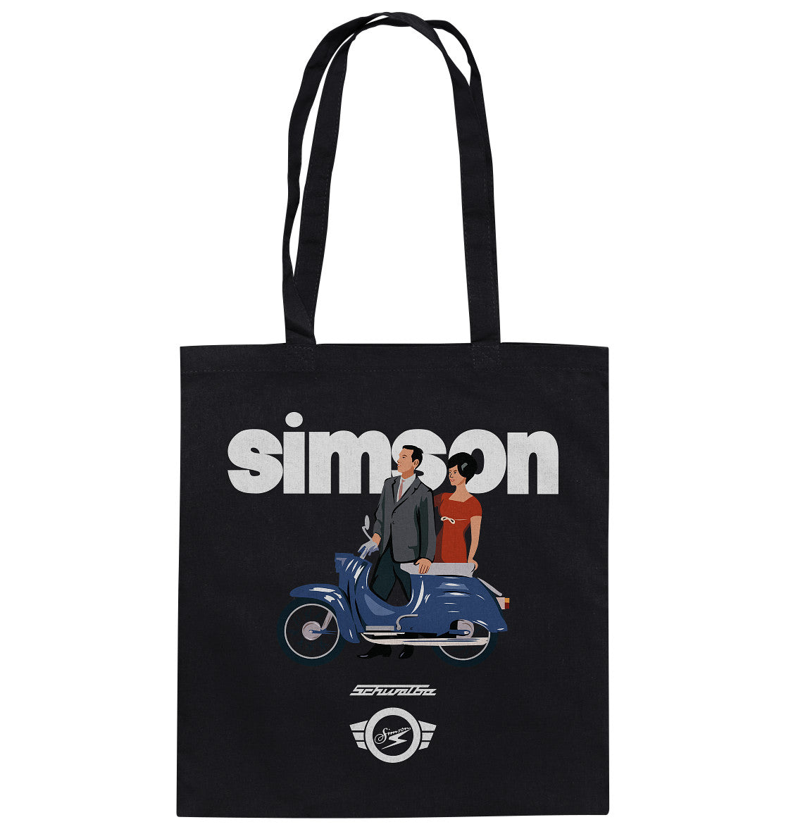 DDR Ostalgie Baumwolltasche • SIMSON SCHWALBE - ORIGINAL WERBUNG 1964
