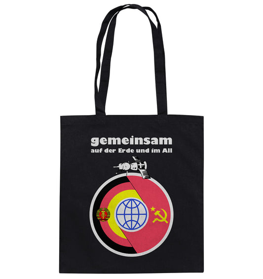 DDR Ostalgie Baumwolltasche • GEMEINSAM AUF DER ERDE UND IM ALL