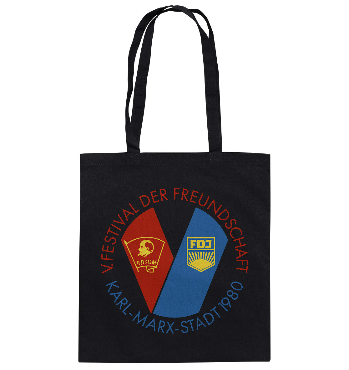 DDR Ostalgie Baumwolltasche • 5. FESTIVAL DER FREUNDSCHAFT - KARL-MARX-STADT