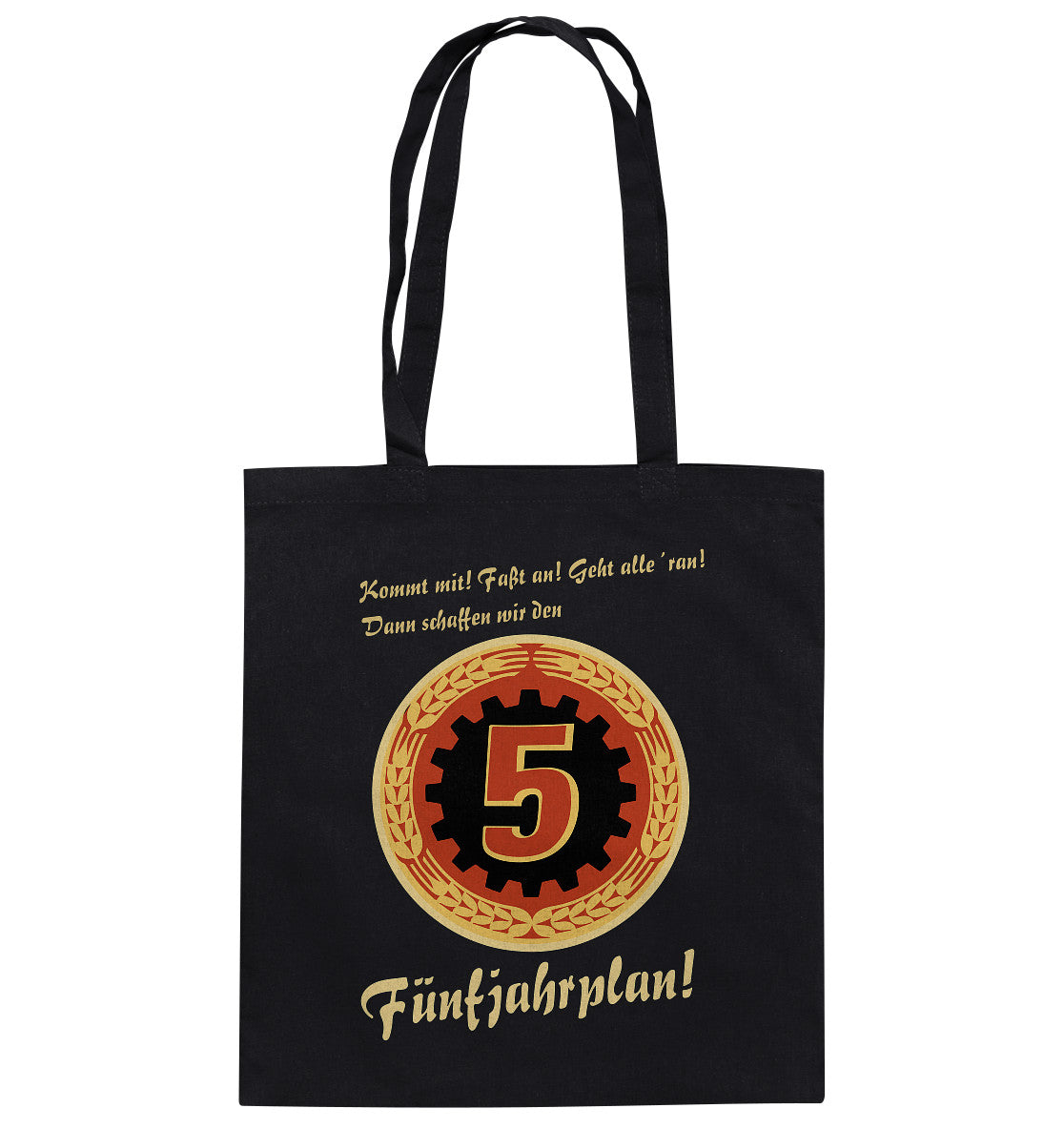 DDR Ostalgie Baumwolltasche • FÜNFJAHRPLAN