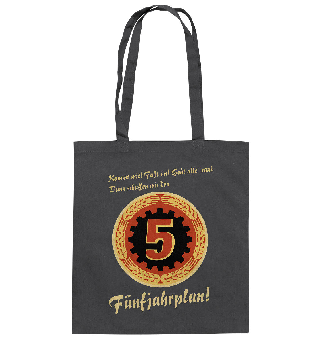 DDR Ostalgie Baumwolltasche • FÜNFJAHRPLAN