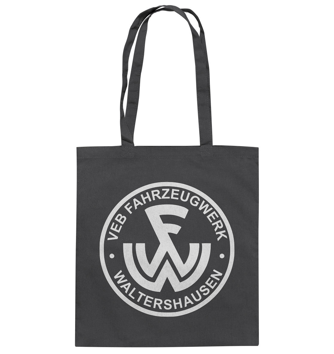 DDR Ostalgie Baumwolltasche • VEB FAHRZEUGWERK WALTERSHAUSEN - dunkel