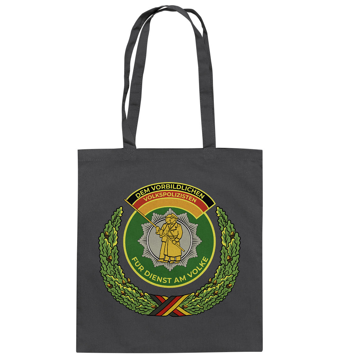 DDR Ostalgie Baumwolltasche • DEM VORBILDLICHEN VOLKSPOLIZISTEN (ABZEICHEN)