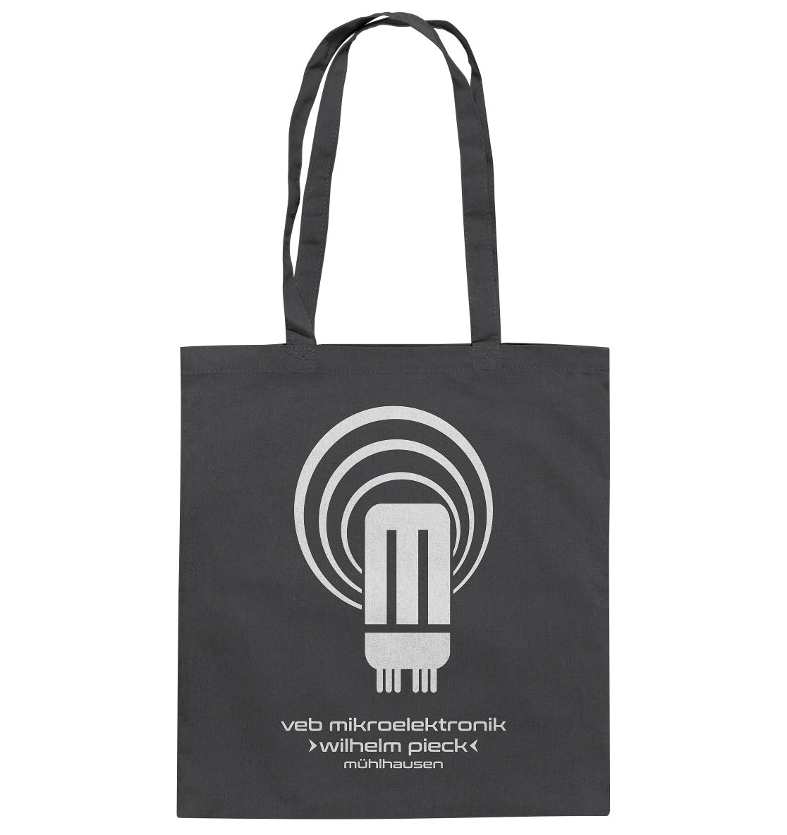 DDR Ostalgie Baumwolltasche • VEB MIKROELEKTRONIK WILHELM PIECK MÜHLHAUSEN
