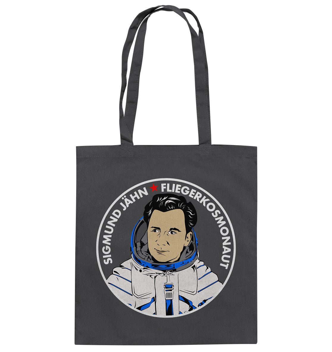 DDR Ostalgie Baumwolltasche • SIGMUND JÄHN - DUNKEL