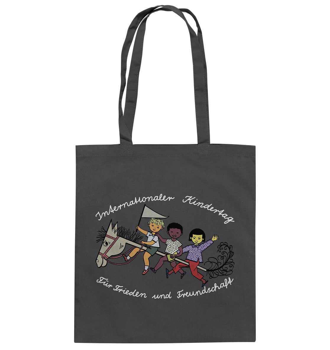 DDR Ostalgie Baumwolltasche • INTERNATIONALER KINDERTAG, FÜR FRIEDEN UND FREUNDSCHAFT - ORIGINAL ILLUSTRATION