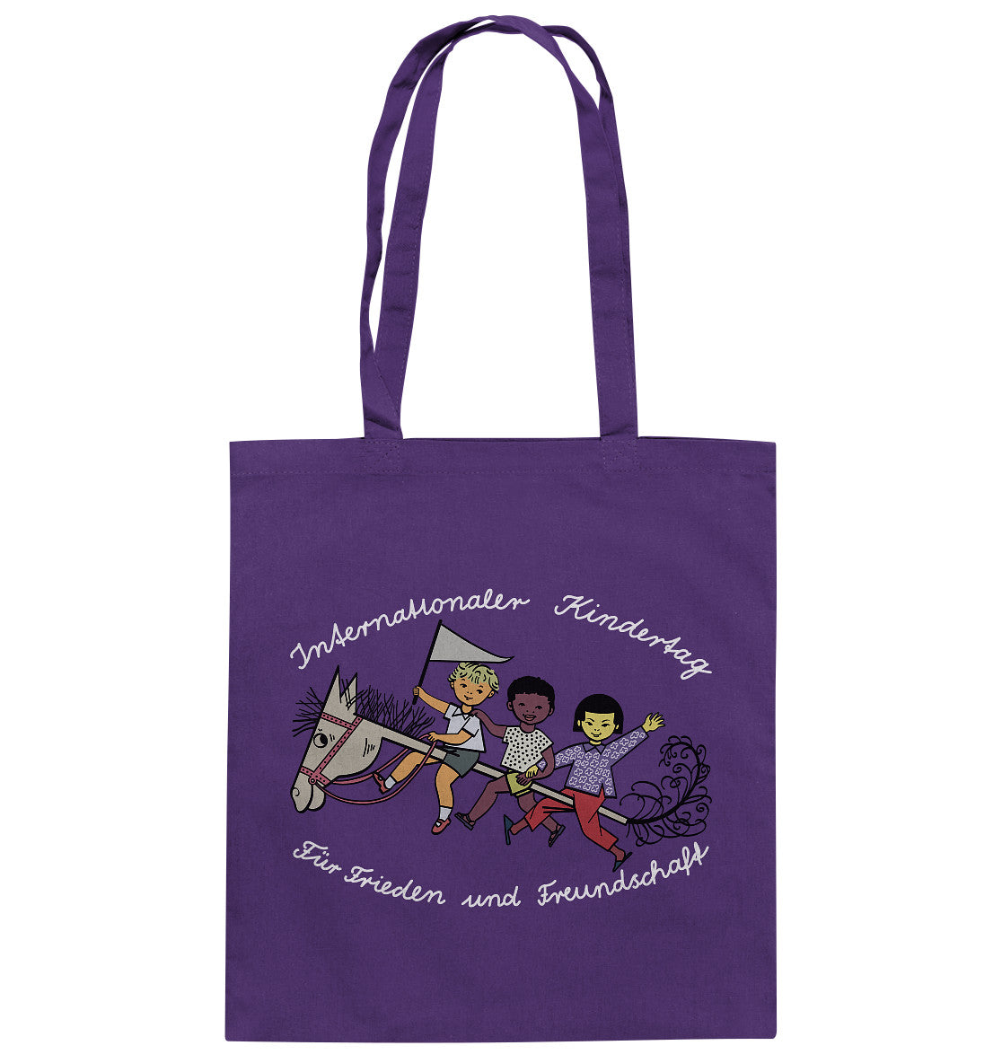 DDR Ostalgie Baumwolltasche • INTERNATIONALER KINDERTAG, FÜR FRIEDEN UND FREUNDSCHAFT - ORIGINAL ILLUSTRATION