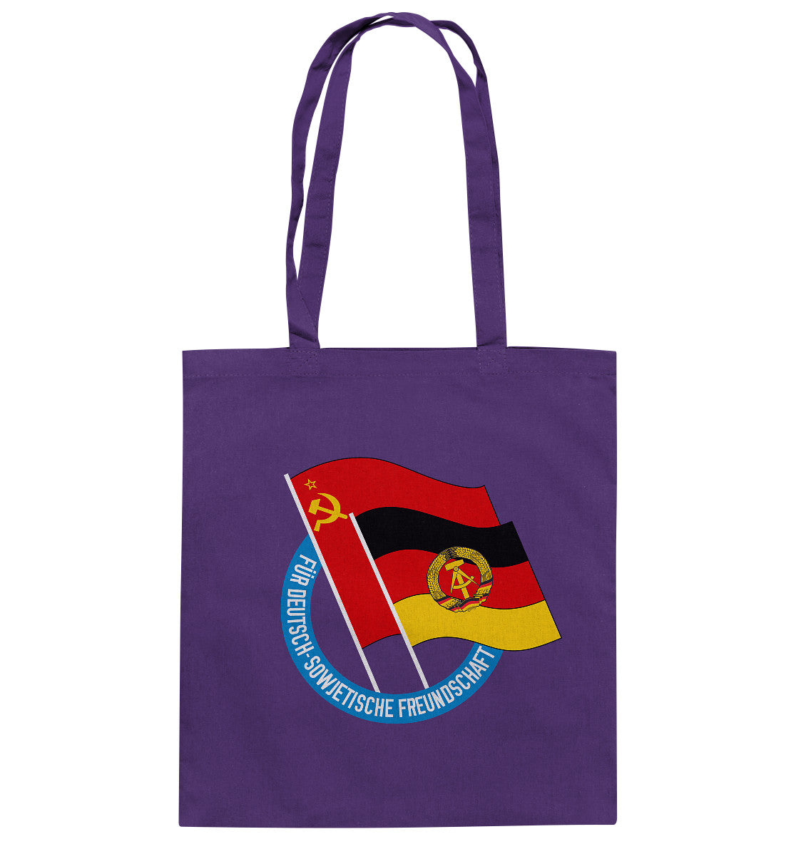 DDR Ostalgie Baumwolltasche • DEUTSCH SOWJETISCHE FREUNDSCHAFT - dunkel